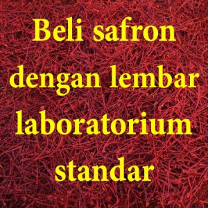 Beli safron dengan lembar laboratorium standar